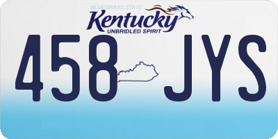 KY license plate 458JYS