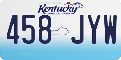 KY license plate 458JYW