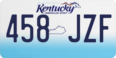 KY license plate 458JZF