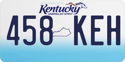 KY license plate 458KEH