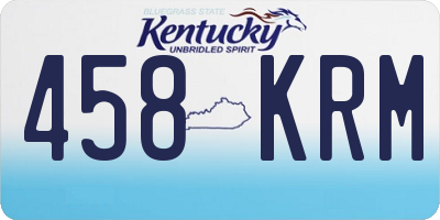 KY license plate 458KRM