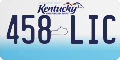 KY license plate 458LIC