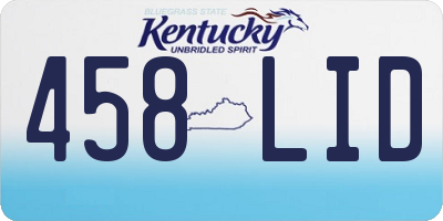 KY license plate 458LID