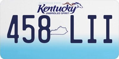 KY license plate 458LII