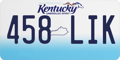KY license plate 458LIK