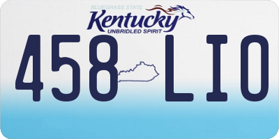 KY license plate 458LIO