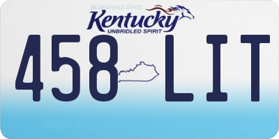 KY license plate 458LIT