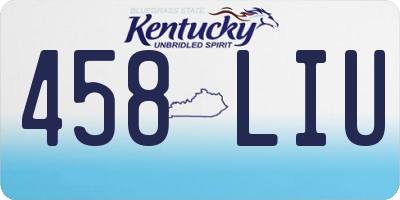 KY license plate 458LIU