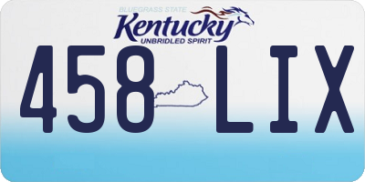 KY license plate 458LIX