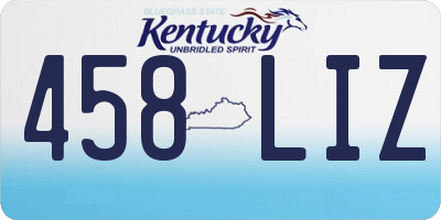KY license plate 458LIZ