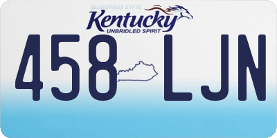 KY license plate 458LJN