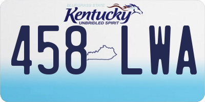 KY license plate 458LWA