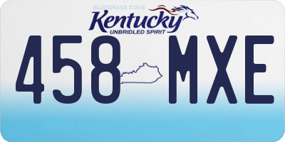 KY license plate 458MXE