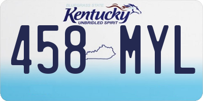KY license plate 458MYL