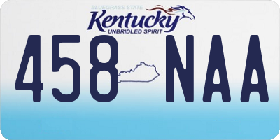 KY license plate 458NAA