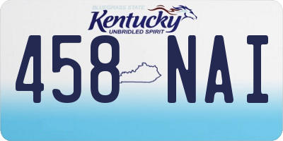 KY license plate 458NAI