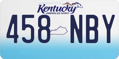 KY license plate 458NBY