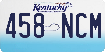 KY license plate 458NCM