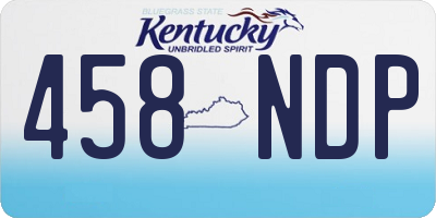KY license plate 458NDP