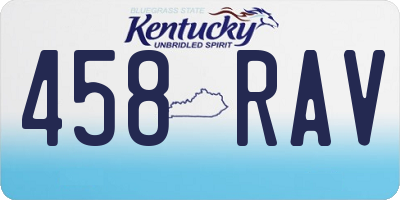 KY license plate 458RAV