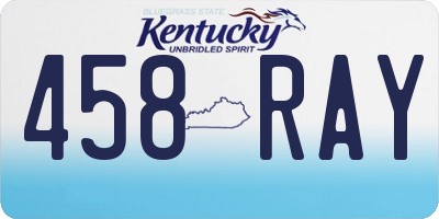 KY license plate 458RAY