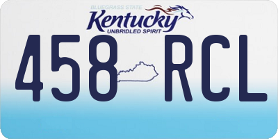 KY license plate 458RCL
