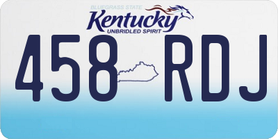 KY license plate 458RDJ