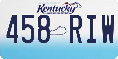 KY license plate 458RIW