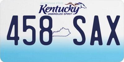 KY license plate 458SAX