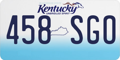 KY license plate 458SGO