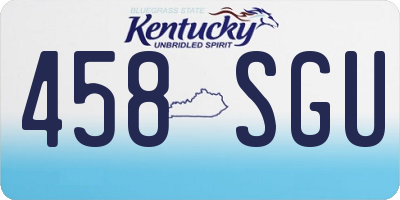 KY license plate 458SGU
