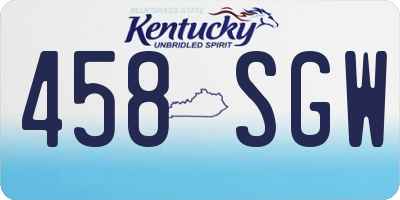KY license plate 458SGW