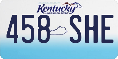 KY license plate 458SHE