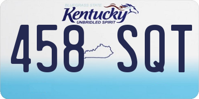 KY license plate 458SQT