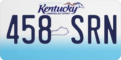 KY license plate 458SRN
