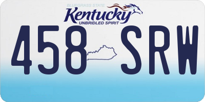 KY license plate 458SRW
