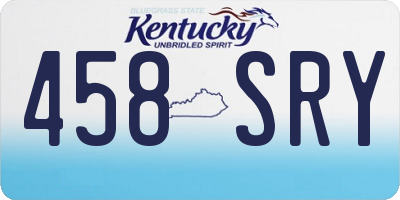 KY license plate 458SRY
