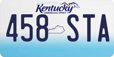 KY license plate 458STA