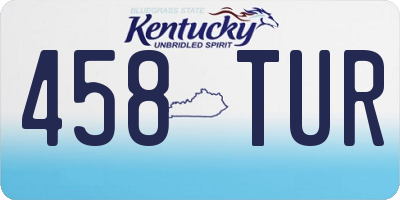 KY license plate 458TUR