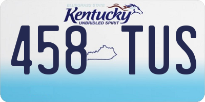 KY license plate 458TUS