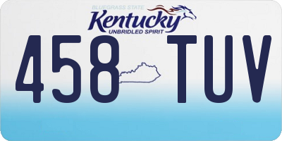 KY license plate 458TUV