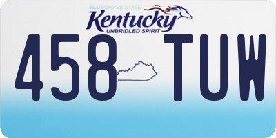 KY license plate 458TUW