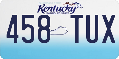 KY license plate 458TUX