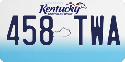 KY license plate 458TWA