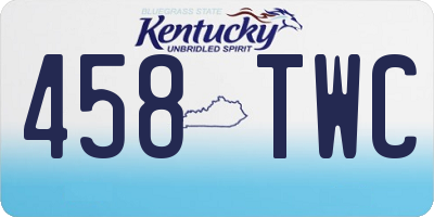 KY license plate 458TWC