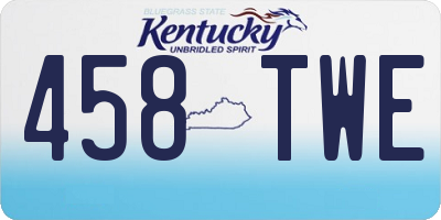 KY license plate 458TWE