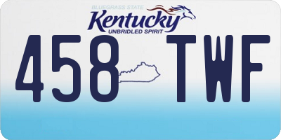 KY license plate 458TWF