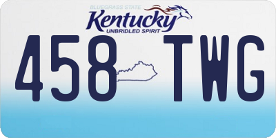 KY license plate 458TWG