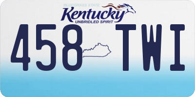KY license plate 458TWI