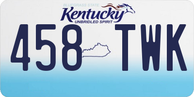 KY license plate 458TWK